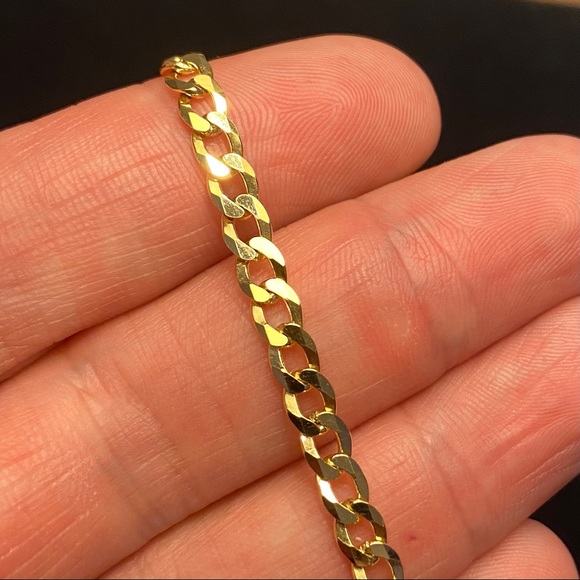 Gold Chain Cuban Link Bundle Set .925 Italy - Picture 3 of 7